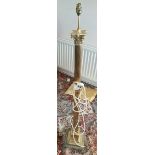 Vintage Brass Standard Lamp Corinthian Style Column