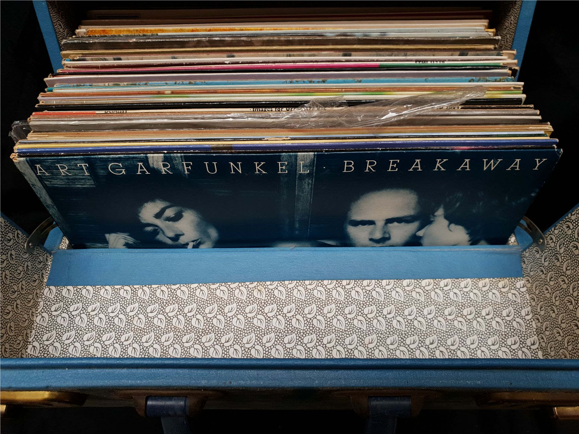 Vintage LP Records 50 in Carry Case