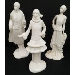 Vintage 3 x Royal Worcester Figures The 1920's Vogue Collection