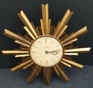 Vintage Paico Sunburst Wall Clock Working