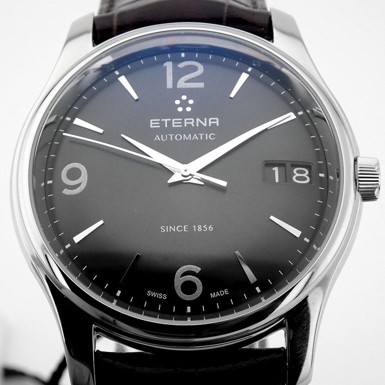 Eterna Vaughan Big Date. Steel Wrist Watch