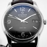 Eterna Vaughan Big Date. Steel Wrist Watch