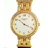 Patek Philippe. 18K Calatrava Diamond Ladies Yellow Gold Wrist Watch