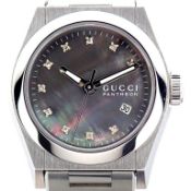 Gucci Pantheon With Diamond. Steel Wrist Watch