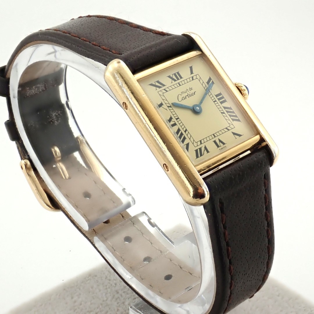 Cartier Vermail Gold Plated. Silver Wrist Watch - Image 3 of 4