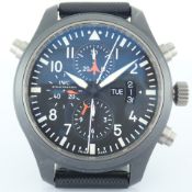 IWC / Pilot Double Chronograph Top Gun. Titanium Wrist Watch