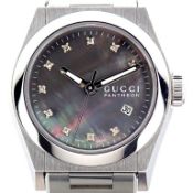 Gucci Pantheon Diamond. Steel Wrist Watch