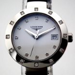 Longines Diamond Bezel and Dial. Steel Wrist Watch