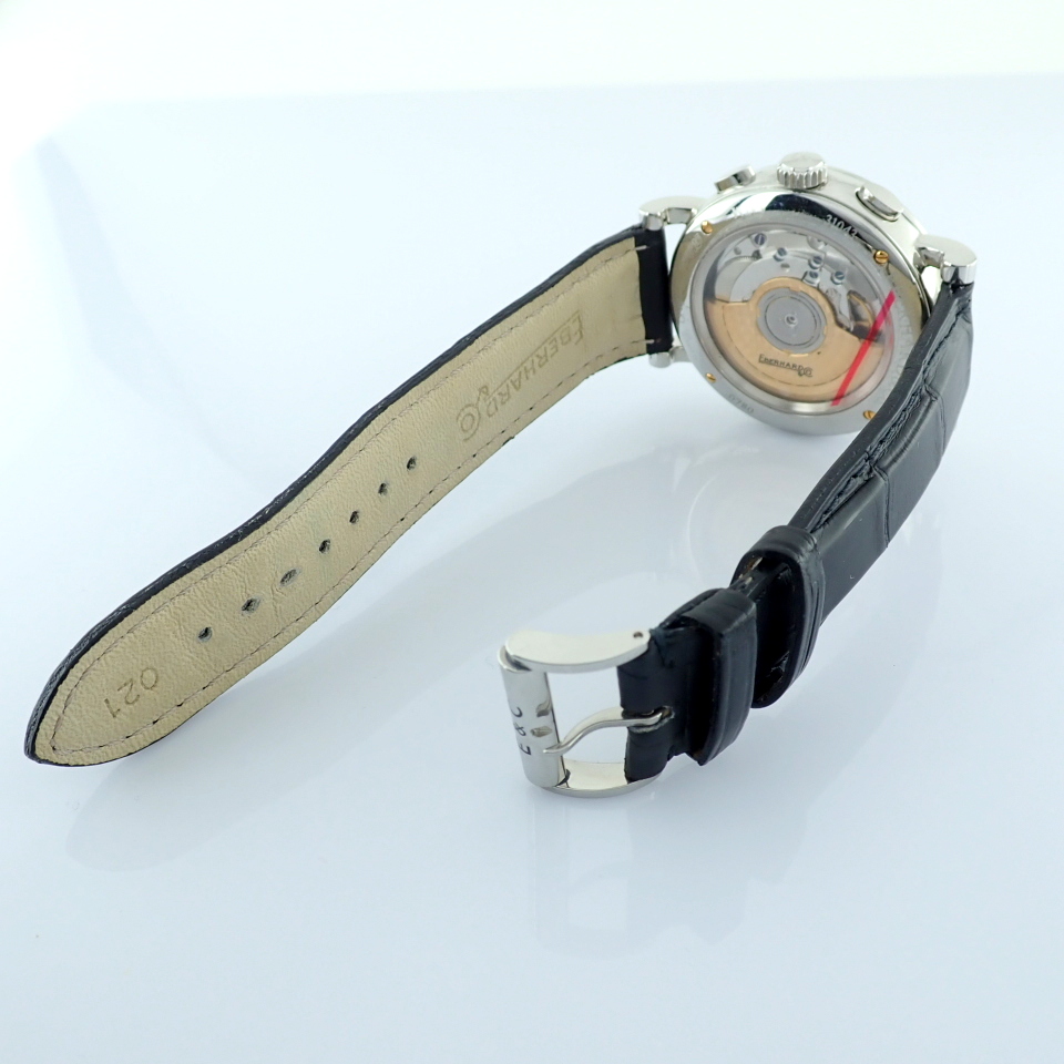 Eberhard & Co. Chrono 4 Bellissimo 37 Jewels. Steel Wrist Watch - Image 9 of 10