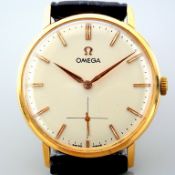 Omega Vintage Classic Solid 18K. Yellow Gold Wrist Watch