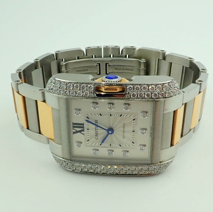 Cartier Tank Anglaise Ref. 3511. Gold/Steel Wrist Watch - Image 3 of 9