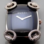 Gucci Horsebit Diamond. White Gold Wrist Watch
