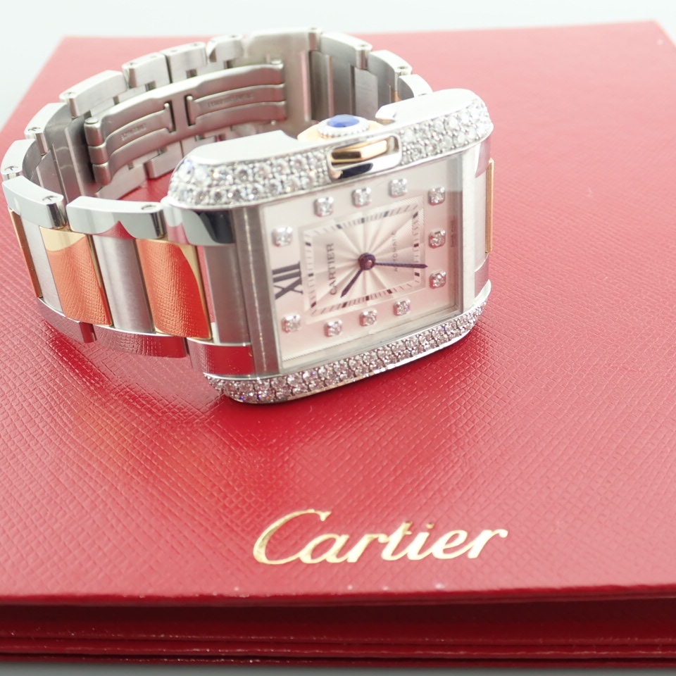 Cartier Tank Anglaise Ref. 3511. Gold/Steel Wrist Watch - Image 9 of 9