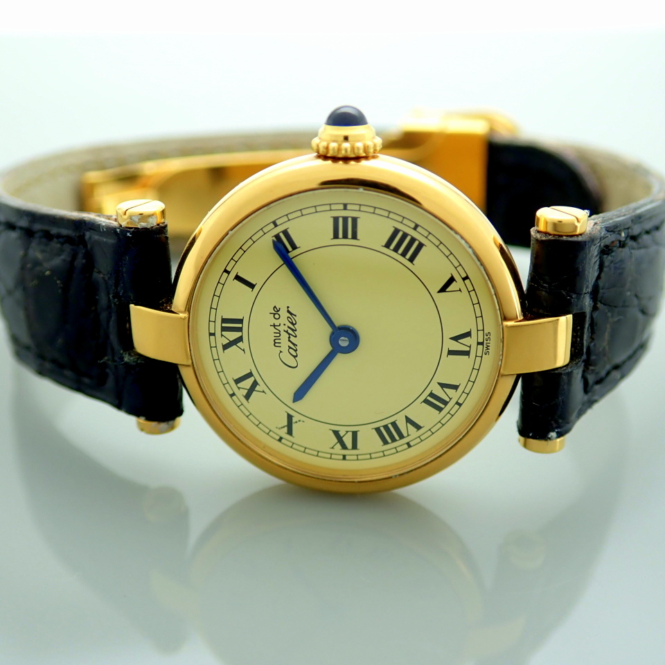 Cartier Must De. Gold Plated / Silver Wrist Watch - Image 4 of 8