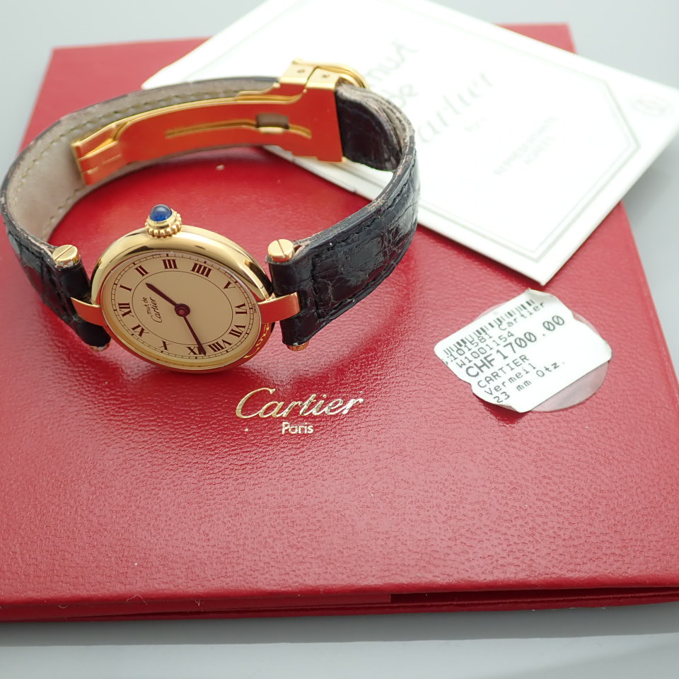 Cartier Must De. Gold Plated / Silver Wrist Watch - Image 3 of 8