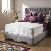 Brand new 4'6 double Alden bedstead in grey fabric