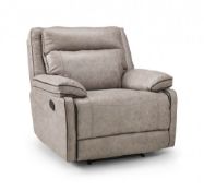 BRAND NEW BOXED CHELTENHAM MANUAL RECLINING ARM CHAIR IN LIGHT GREY MUSHROOM COLOUR