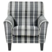 BRAND NEW BOXED BENTON ACCENT CHAIR IN TARTAN GREY CHECK