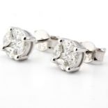 14 kt White gold Earrings. 0.66 ct Diamond