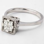 14 kt White gold Ring. 0.47 ct Diamond