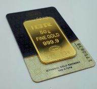50 Gram 99,99 % Gold Bullion (Sealed and Certified)