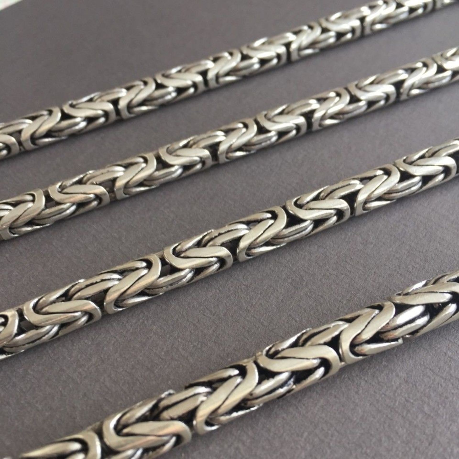 Mens King Byzantine Chain Necklaces Round 8mm 161GR - Image 6 of 6