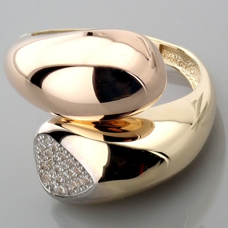 Italian Design Swarowski CZ Ring. In 14K Rose/Pink Gold - Image 2 of 4