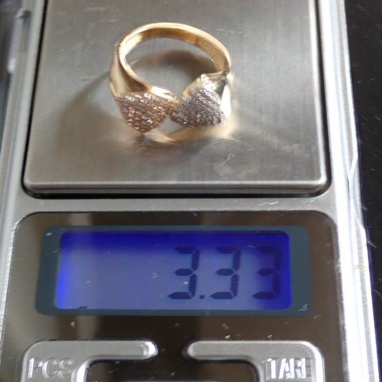 Italian Design Swarovski CZ Ring In 14K Tri Colour White Yellow and Rosegold - Image 4 of 4