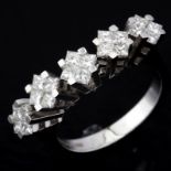 14 kt White gold Ring. 1.06 ct Diamond