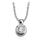 14K White Gold Diamond Pendant Necklace