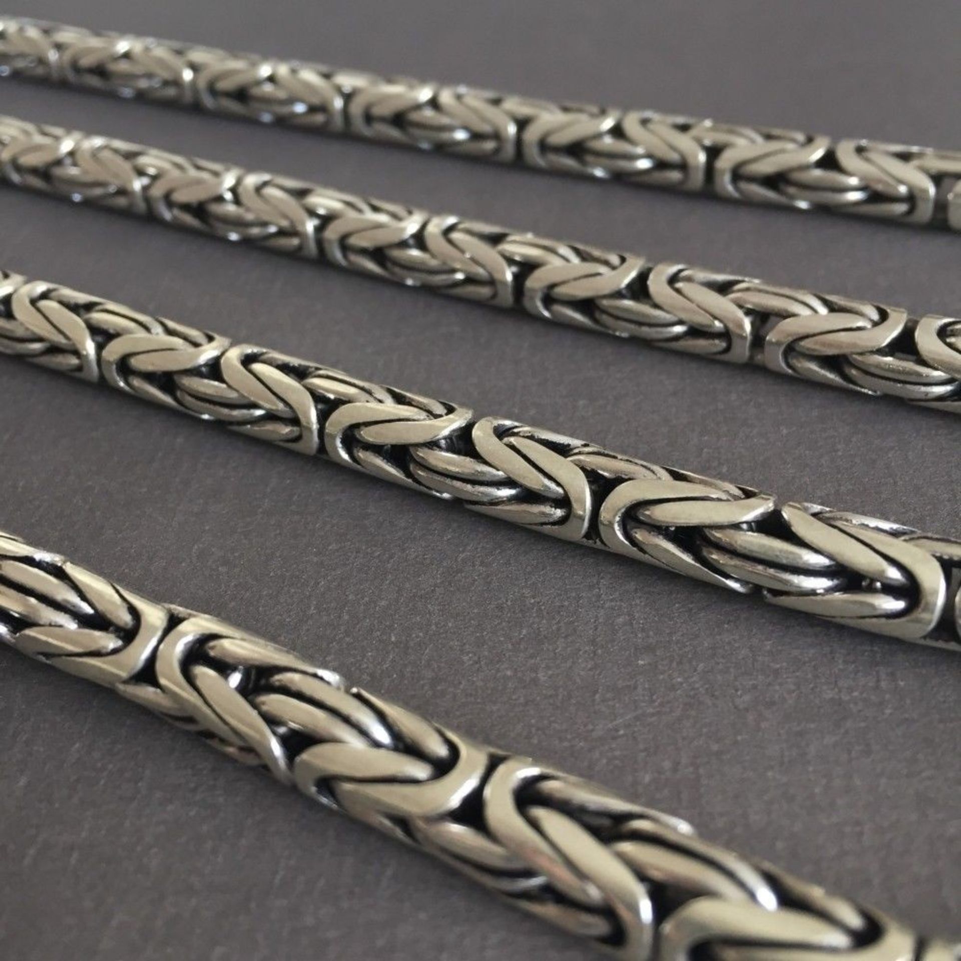 Mens King Byzantine Chain Necklaces Round 8mm 161GR - Image 5 of 6