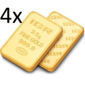 4x 2.5 Gram 99,99 % Gold Bullion (Sealed and Certified)