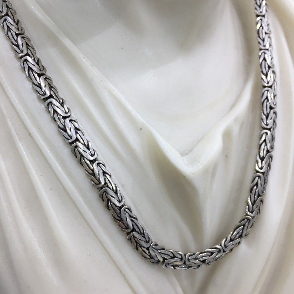 Mens Bali King Byzantine Chain. 925 Sterling Silver. 60 cm / 24 In - Image 4 of 4