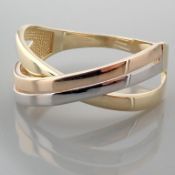 Italian Design Ring In 14K Tri Colour White Yellow and Rosegold