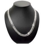 Mens Curb Cuban Link Chain. 925 Sterling Silver. 48 GR. 24 inch - 60cm. 7mm