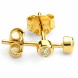 14K Yellow Gold - Diamond Earring