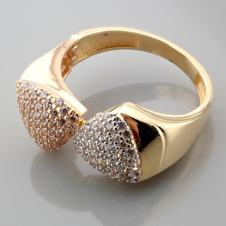 Italian Design Swarovski CZ Ring In 14K Tri Colour White Yellow and Rosegold - Image 3 of 4