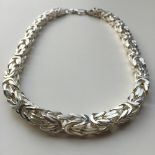 Mens Byzantine Box Chunky Chain. 925 Sterling Silver. 350 GR. 24 inch - 65cm. 10mm