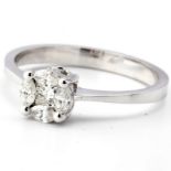 14 kt White gold Ring. 0.33 ct Diamond