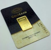 10 Gram 99,99 % Gold Bullion (Sealed and Certified)