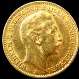 Kingdom of Prussia 20 Mark 1912. Wilhelm II. Gold