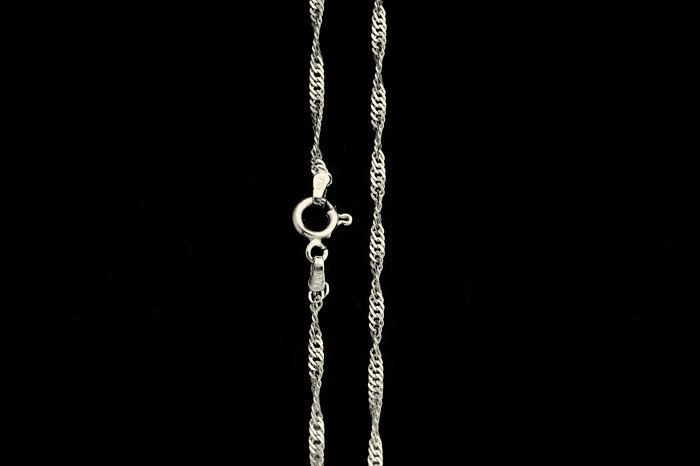 Singapore Chain Necklace In 14K White Gold. 17.7 In (45 cm) - Image 3 of 5