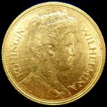 The Netherlands 5 Gulden 1912 Wilhelmina. Gold