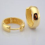 Earrings In 14K Yellow Gold. 0.6 In (1.5 cm)