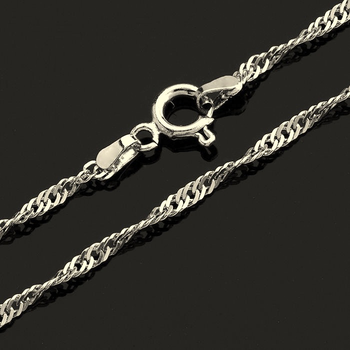 Singapore Chain Necklace In 14K White Gold. 17.7 In (45 cm) - Image 2 of 5