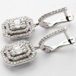 14 kt White gold Earrings. 1.14 ct Diamond