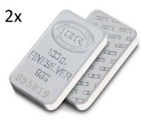 2x 100gr 99,9 % Silver Bullion (Sealed and Certified)