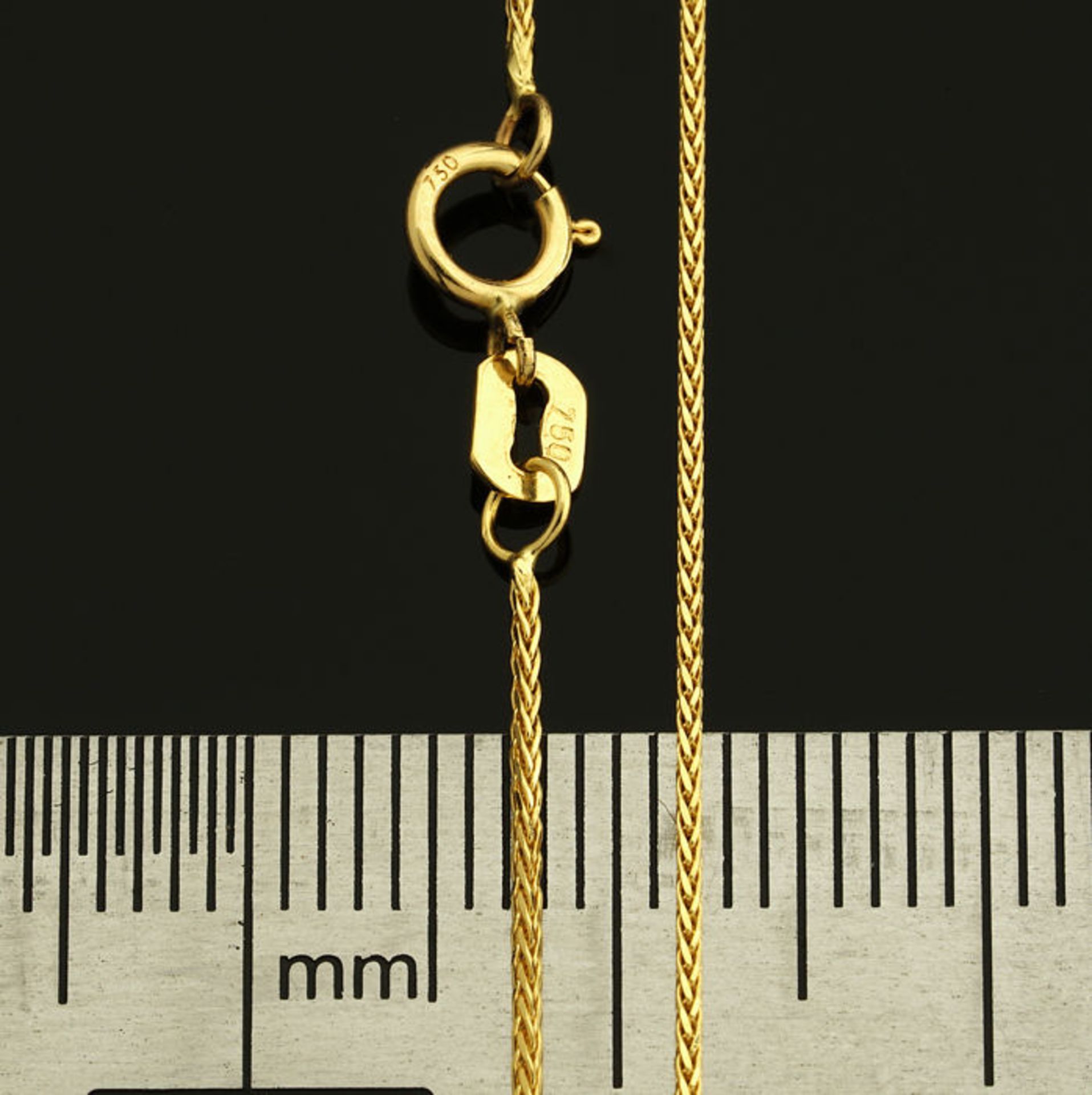 Wheat / Spiga Chain Necklace In 14K Yellow Gold. 17.7 In (45 cm) - Image 4 of 4