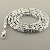 Byzantine Chain Necklace In 14K White Gold. 24.4 In (62 cm)