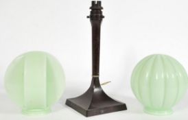 1930s Bakelite lamp and two shades